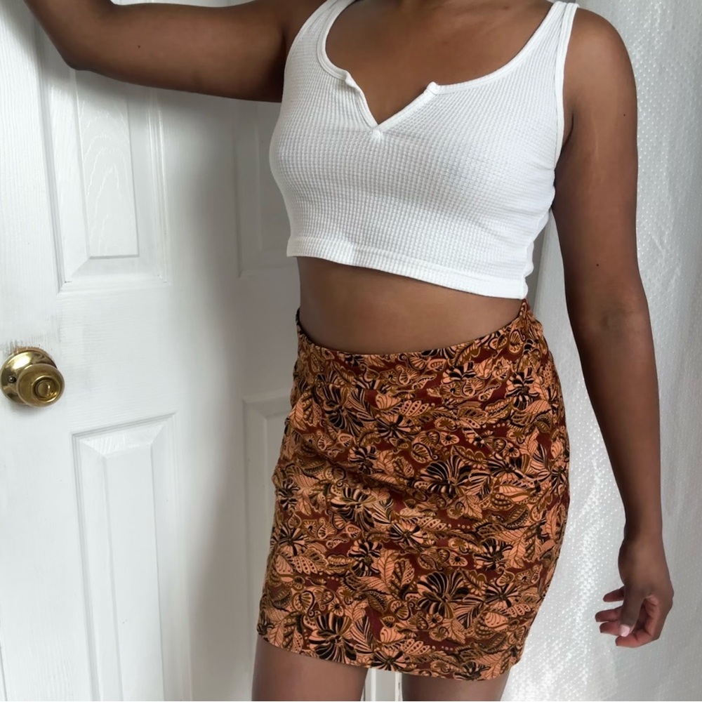 Boho pattern mini skirt